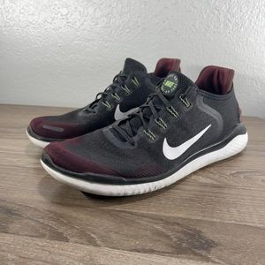 Nike Free RN 2018 'Night Maroon Lime Blast' Sneakers 942836-603 Men's Size 11.5